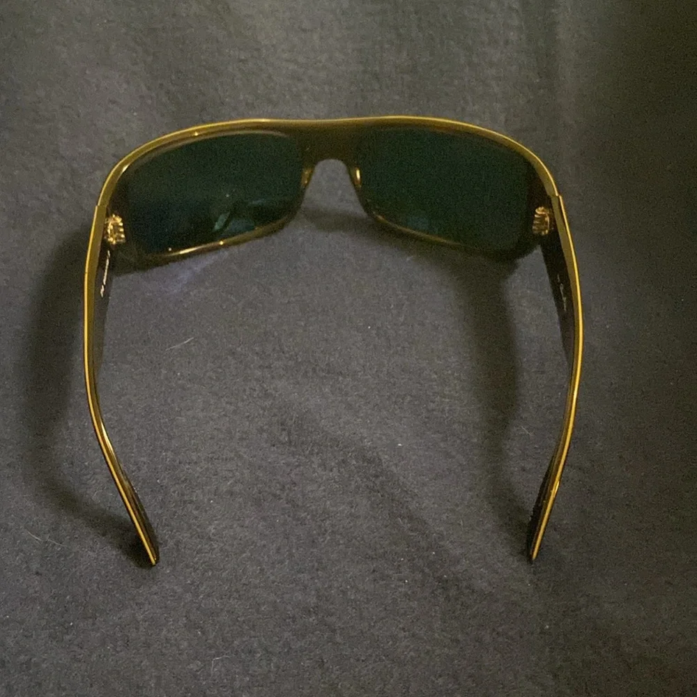 Tortoiseshell Shield Sunglasses with Green Lenses